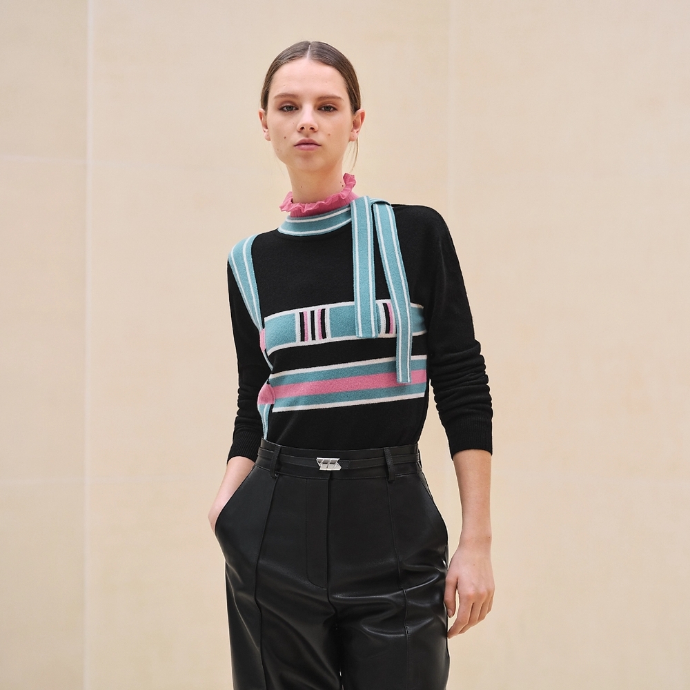 Hermès "Lettres Equestres" long-sleeve sweater sz FR 36